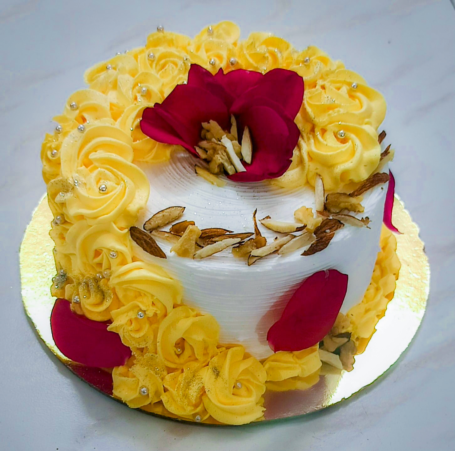 Fresh bakery pastries on a tray